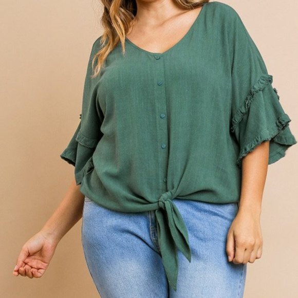 Umgee Linen Bohemian Top - Picture 3 of 14